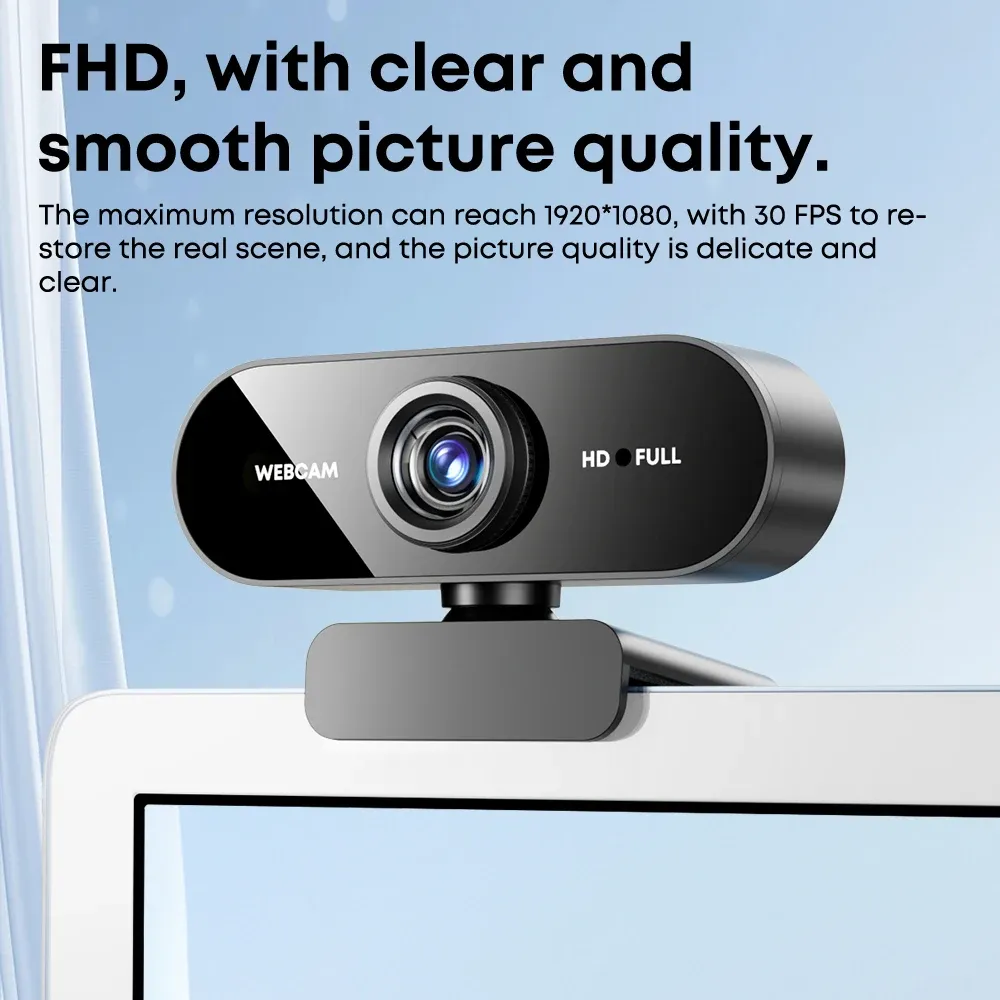 Webcam FHD 1080p avec microphone, caméra USB pour ordinateur portable et de bureau, grand angle pour cours en ligne et visioconférence, Live S 4