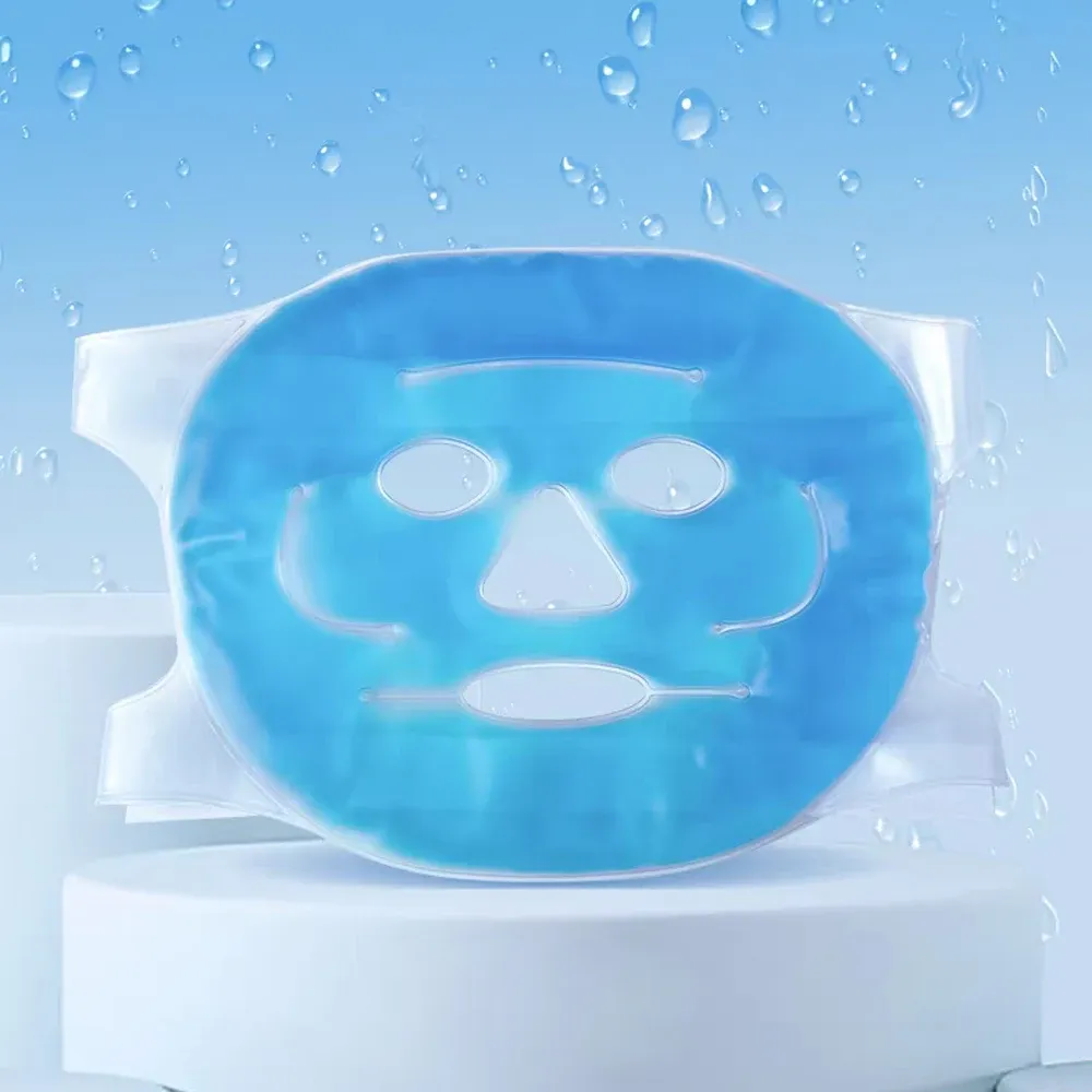 Masque Rafraîchissant en Gel pour le Visage et les Yeux, Compresse Thérapie Chaud/Froid en PVC 8
