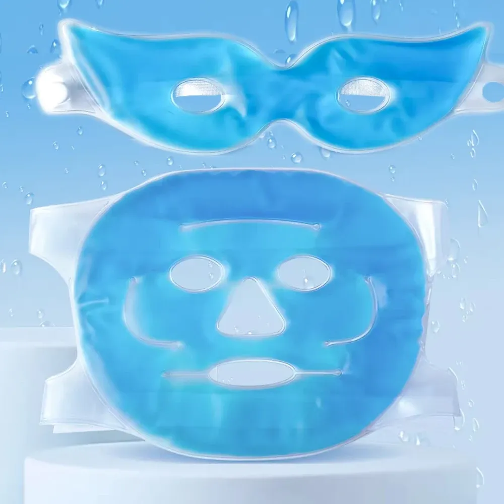Masque Rafraîchissant en Gel pour le Visage et les Yeux, Compresse Thérapie Chaud/Froid en PVC 7