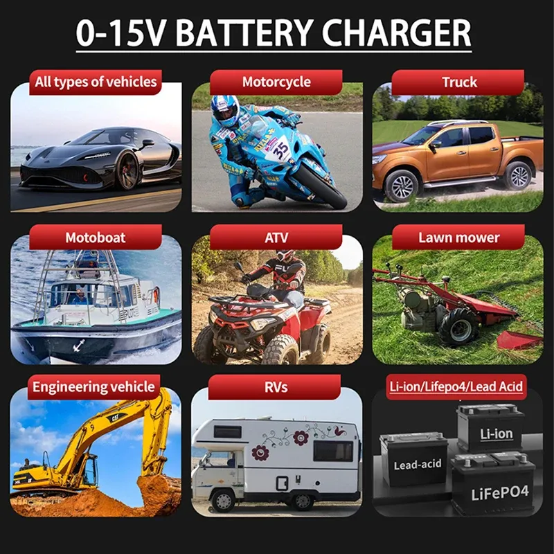 Chargeur rapide LiFePO4 14,6 V, réglable de 3 à 15 V et de 2 à 62 A 6