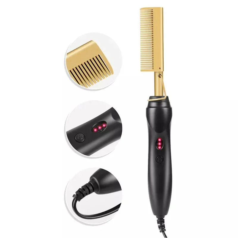 Peigne lisseur portable à chauffage rapide en cuivre, outil de coiffage professionnel 2 en 1 4