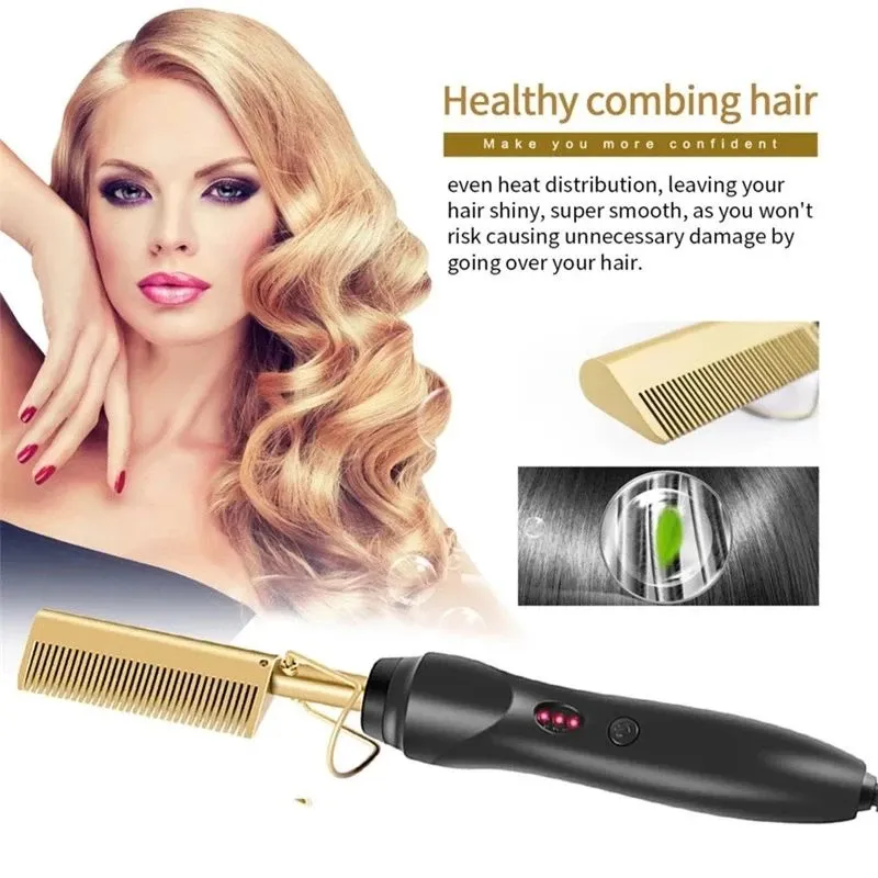 Peigne lissant chauffant utilisé pour un coiffage lisse
