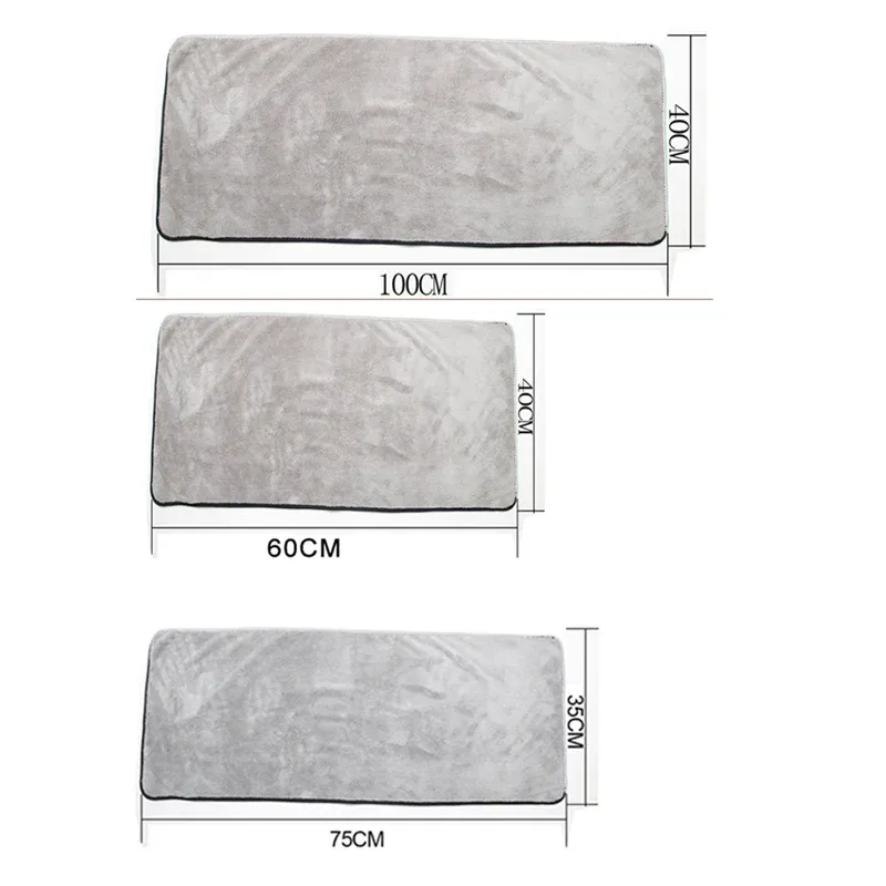 Serviette de lavage en microfibre 100 x 40 cm pour voiture, ultra douce et très absorbante, idéale pour le séchage et le détaillage automobile 2
