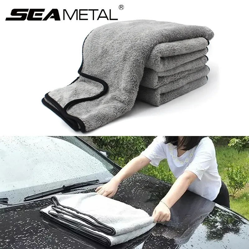 Serviette de lavage en microfibre 100 x 40 cm pour voiture, ultra douce et très absorbante, idéale pour le séchage et le détaillage automobile