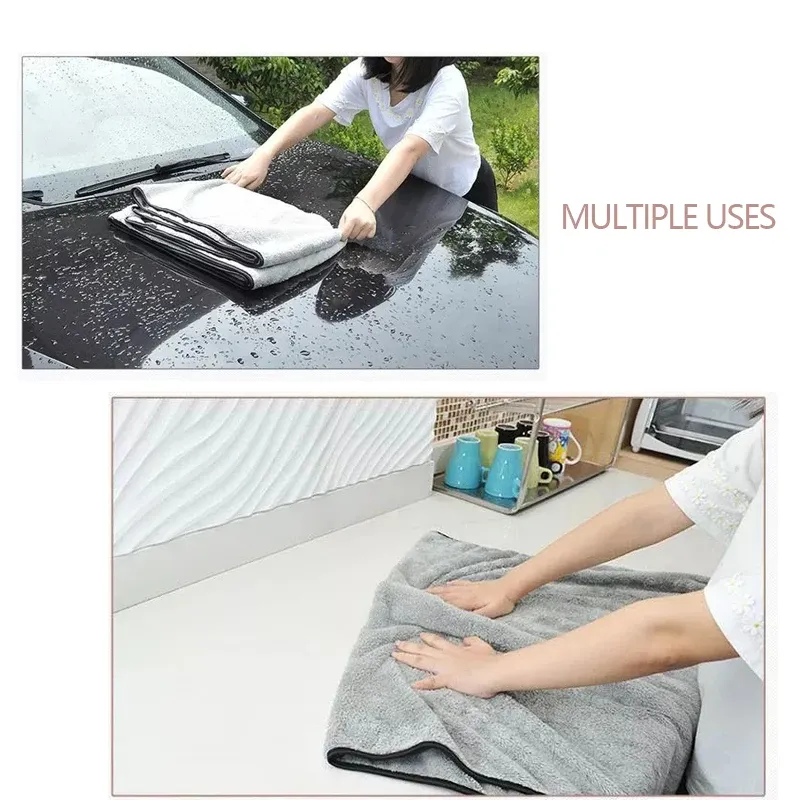 Serviette de lavage en microfibre 100 x 40 cm pour voiture, ultra douce et très absorbante, idéale pour le séchage et le détaillage automobile 5
