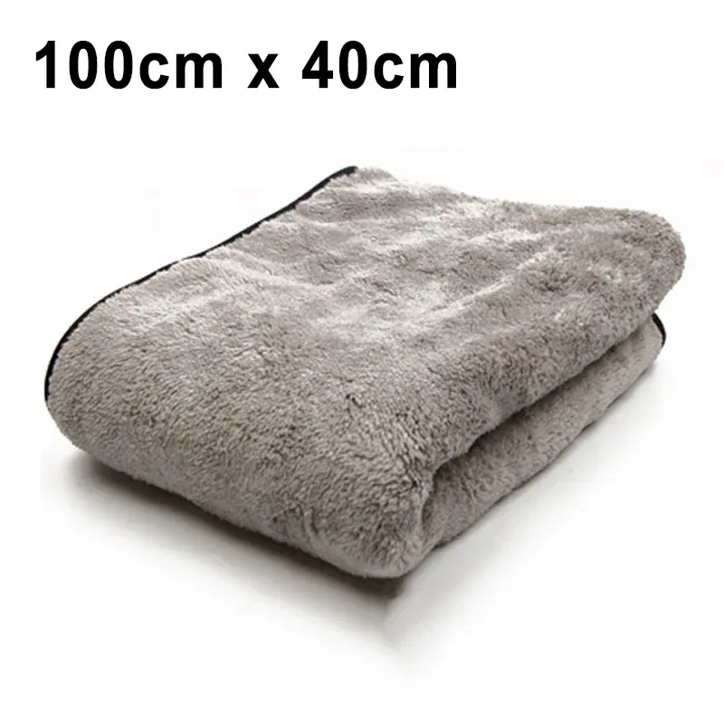 Serviette de lavage en microfibre 100 x 40 cm pour voiture, ultra douce et très absorbante, idéale pour le séchage et le détaillage automobile 8