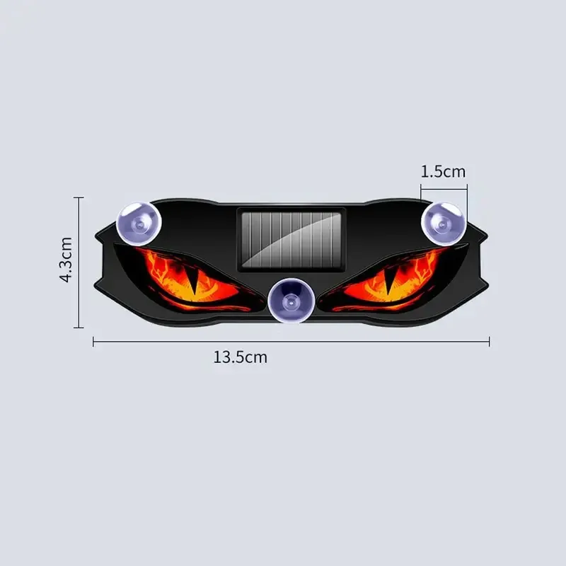 Lampe LED d'ambiance solaire sans fil pour voiture, effet « Demon Eye », avec ventouse, rechargeable par USB, effet respiration 2