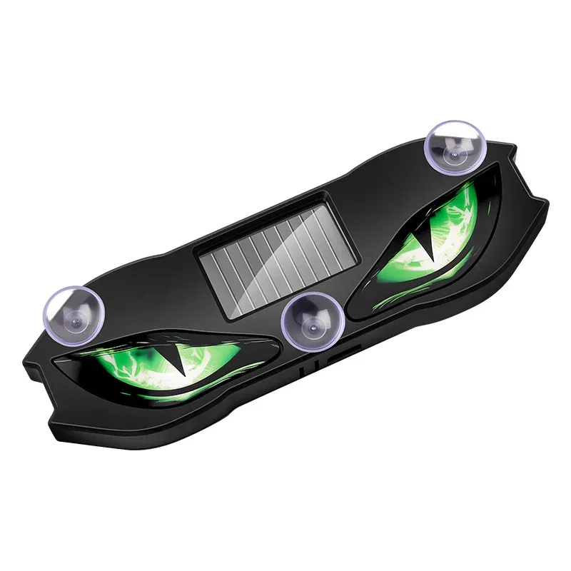 Lampe LED d'ambiance solaire sans fil pour voiture, effet « Demon Eye », avec ventouse, rechargeable par USB, effet respiration 9