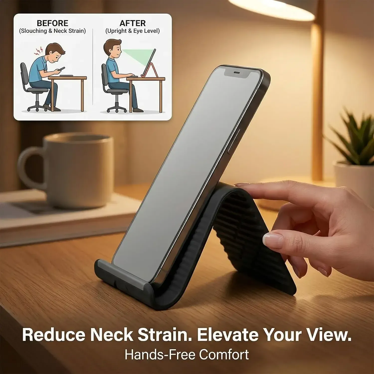 Support de téléphone pliable en silicone, vue de détail