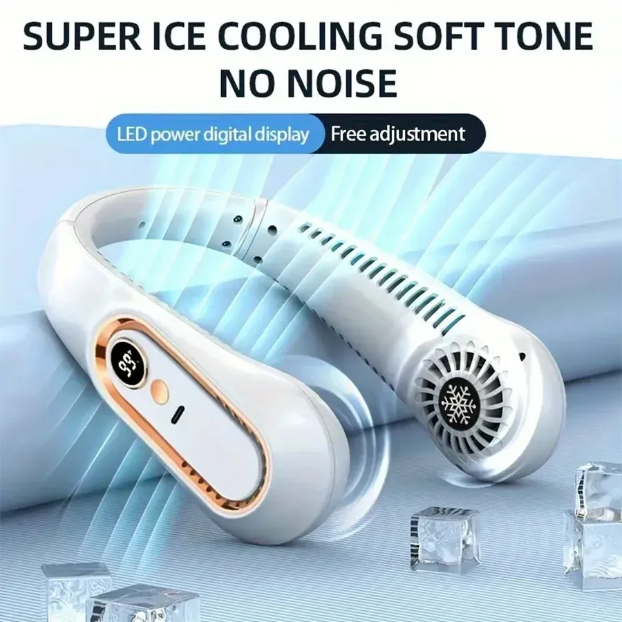 Ventilateur de cou portable, en déplacement