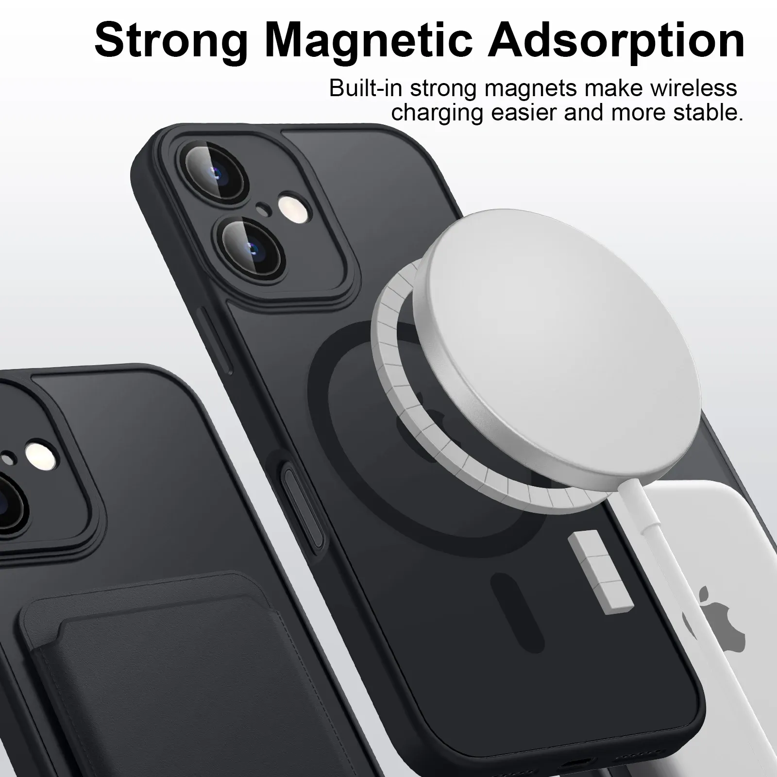 Étui de luxe magnétique translucide antichoc pour iPhone 11 à 16, compatible MagSafe 5