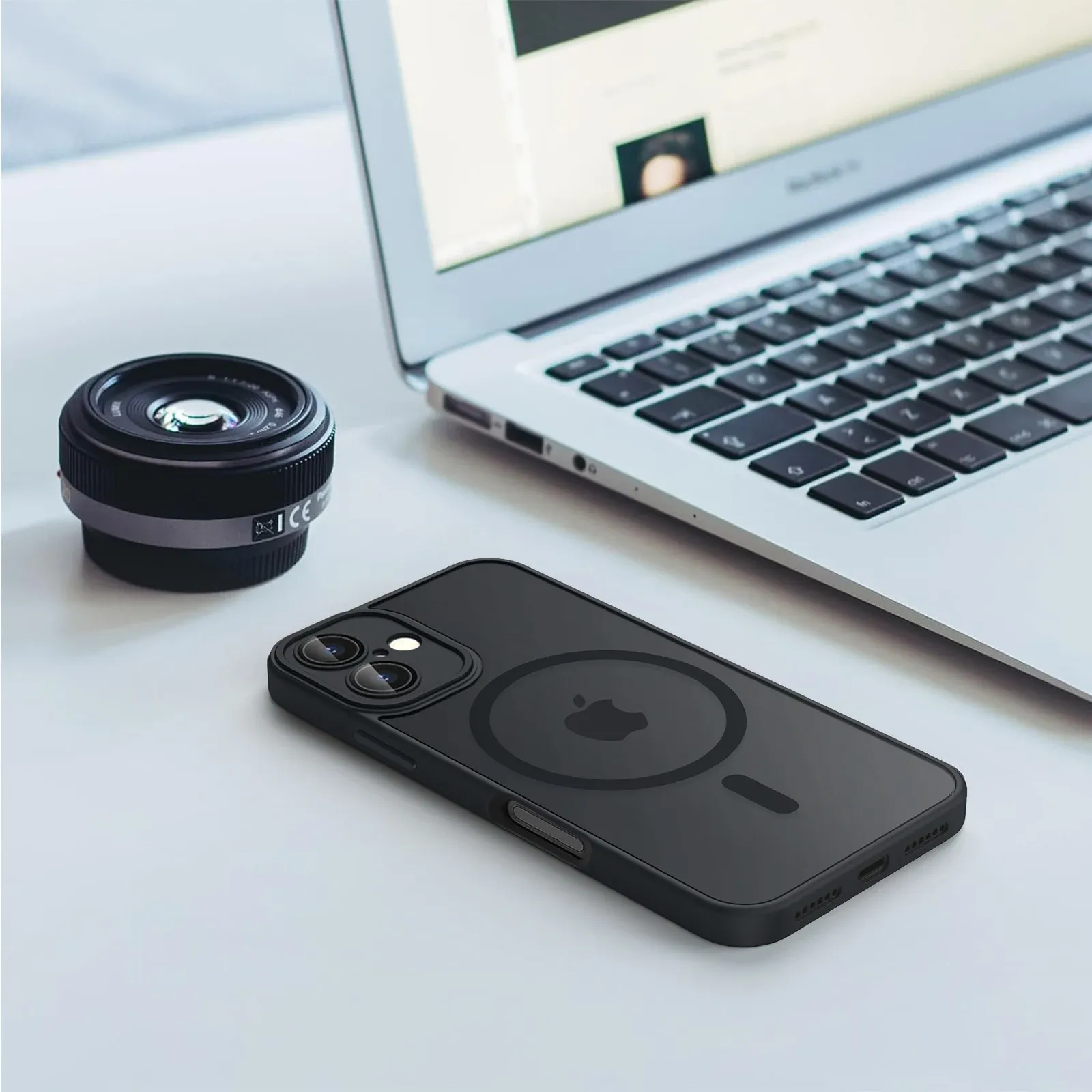 Étui de luxe magnétique translucide antichoc pour iPhone 11 à 16, compatible MagSafe 6