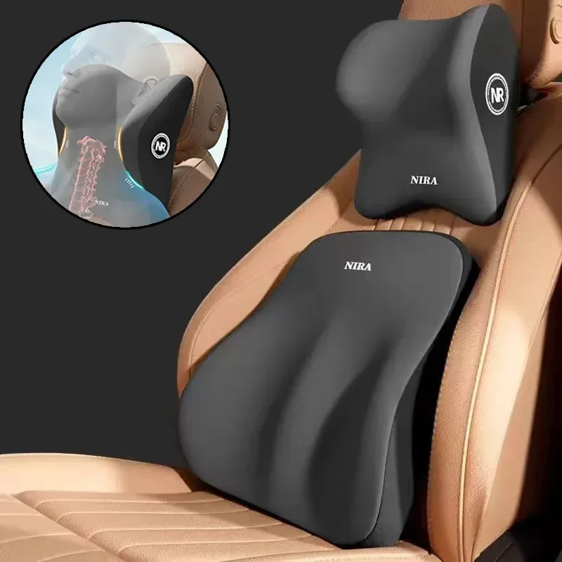 Coussin d'appui-tête et lombaire universel en mousse à mémoire de forme pour voiture