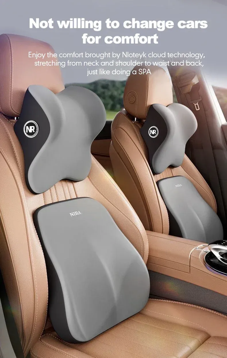 Appui-tête universel en mousse à mémoire de forme pour voiture, vue de présentation
