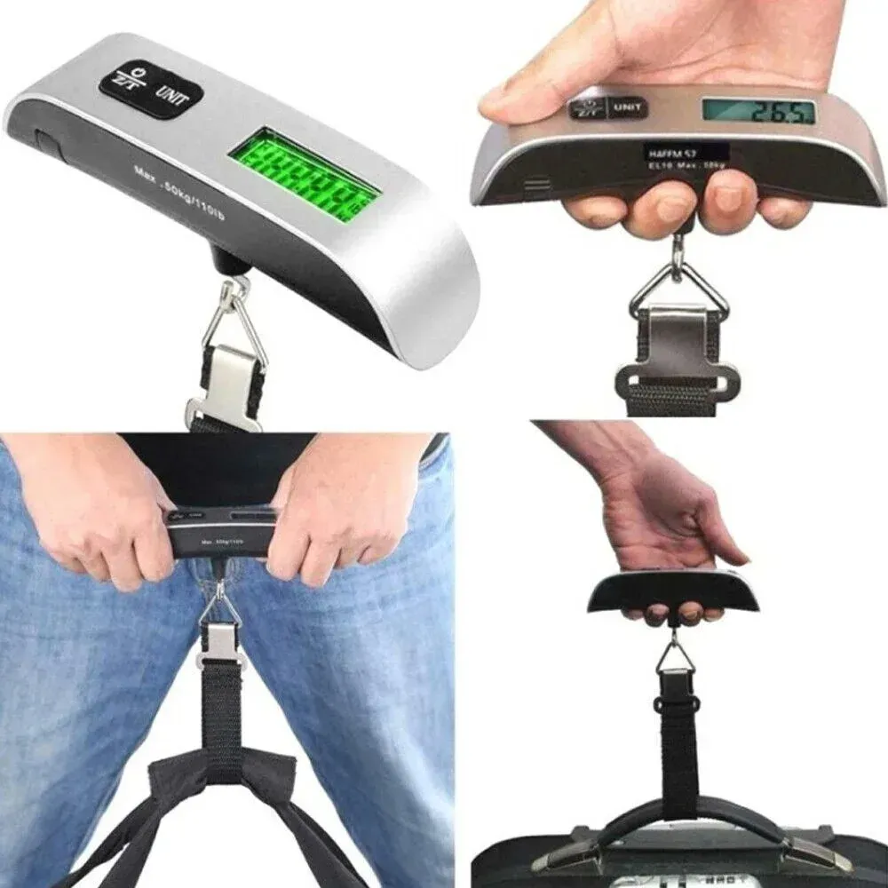 Balance à bagages numérique portable 50 kg, capacité 110 lb, balance suspendue pour valise de voyage 6