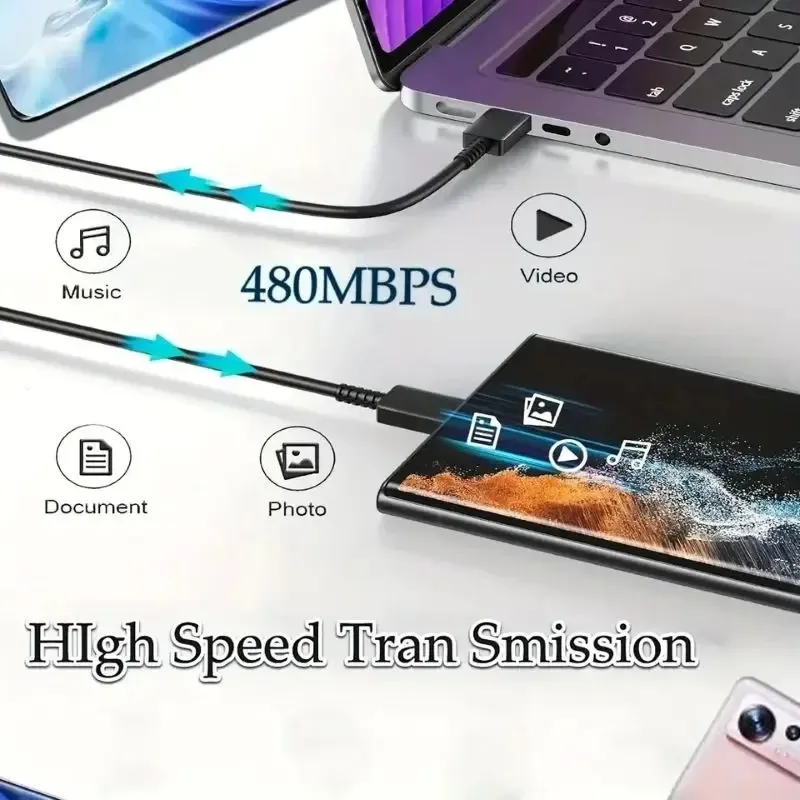 Câble USB-C Samsung, détails de la gaine