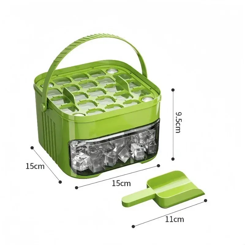 Machine à glaçons 50 cubes avec couvercle à pression, double couche, pour réfrigérateur domestique 6
