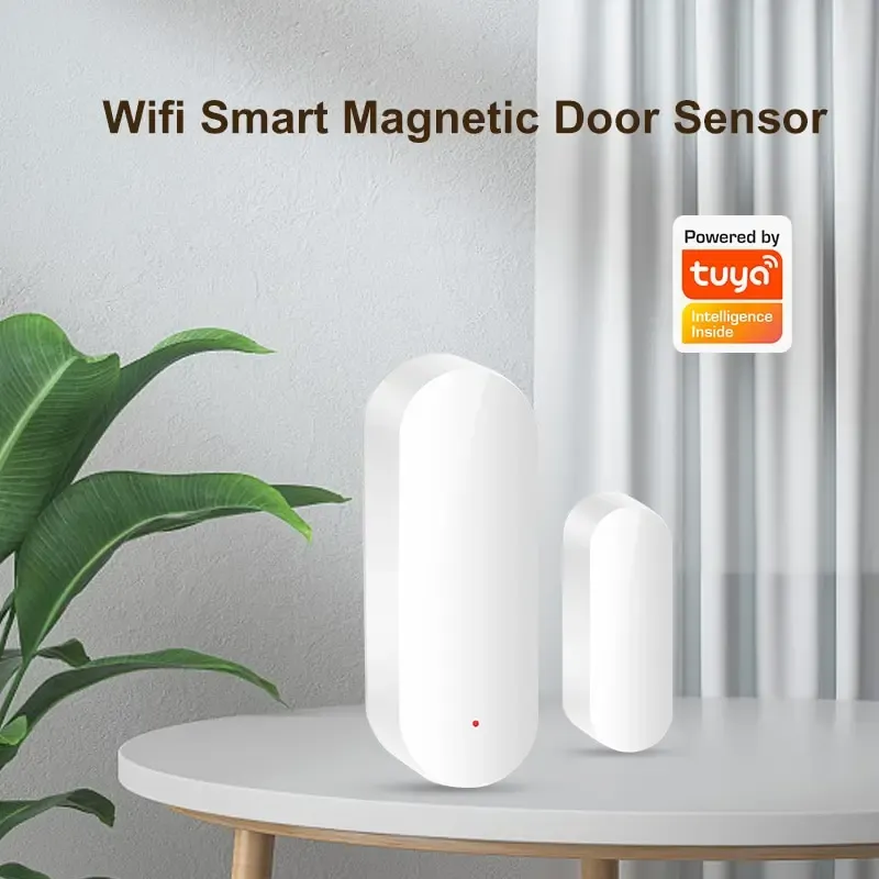 Capteur de porte WiFi Tuya Smart, détecteur d'ouverture et de fermeture pour maison connectée, contrôle via l'application Smartlife, notifications, compatible avec Alexa et Google Home 3