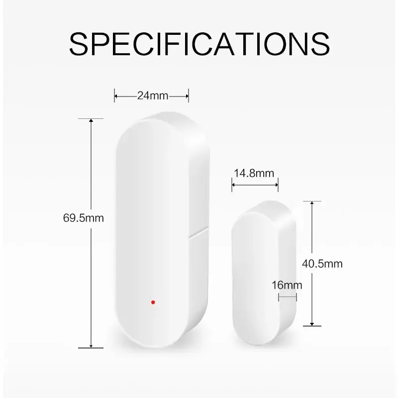 Capteur de porte WiFi Tuya Smart, détecteur d'ouverture et de fermeture pour maison connectée, contrôle via l'application Smartlife, notifications, compatible avec Alexa et Google Home 6