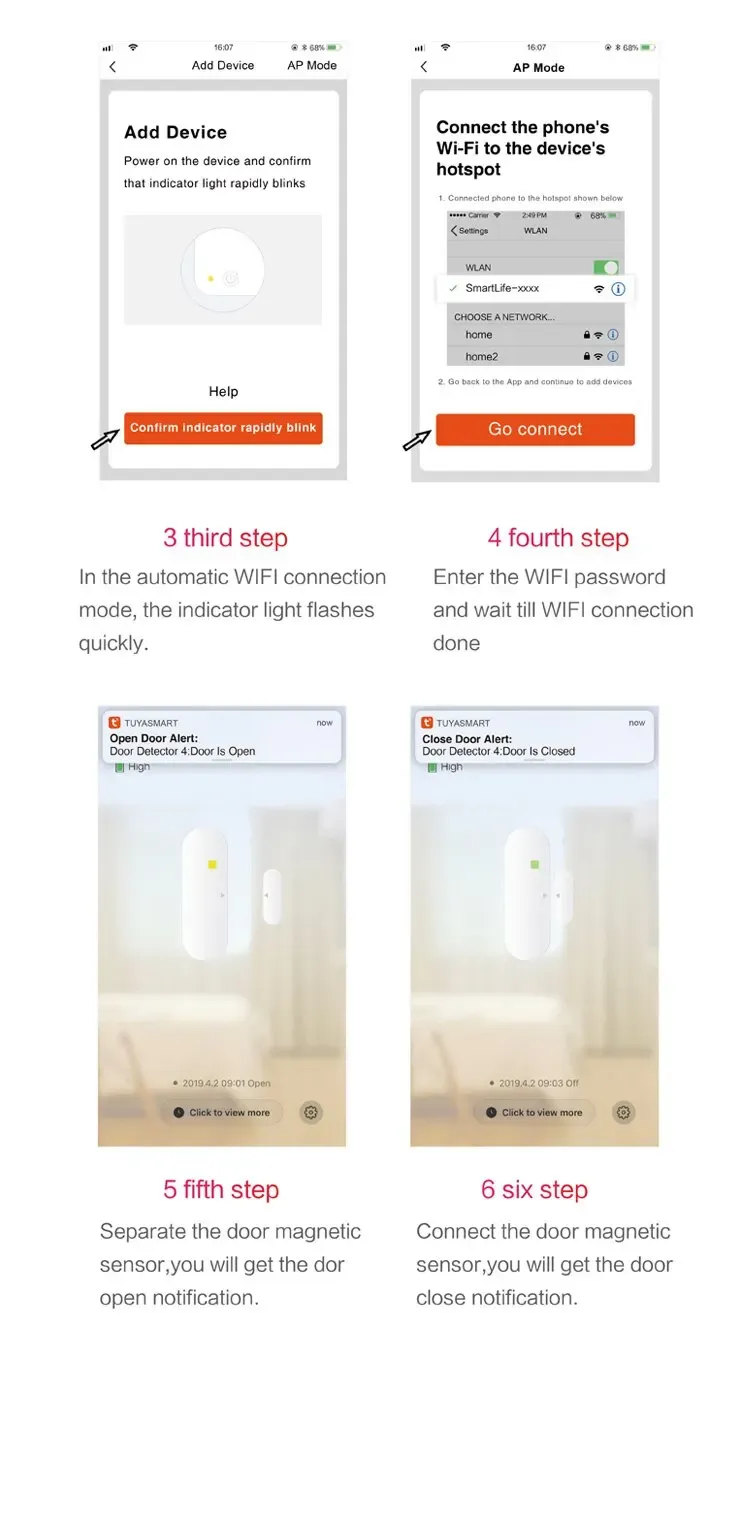 Capteur de porte Tuya Smart, vue d'ensemble