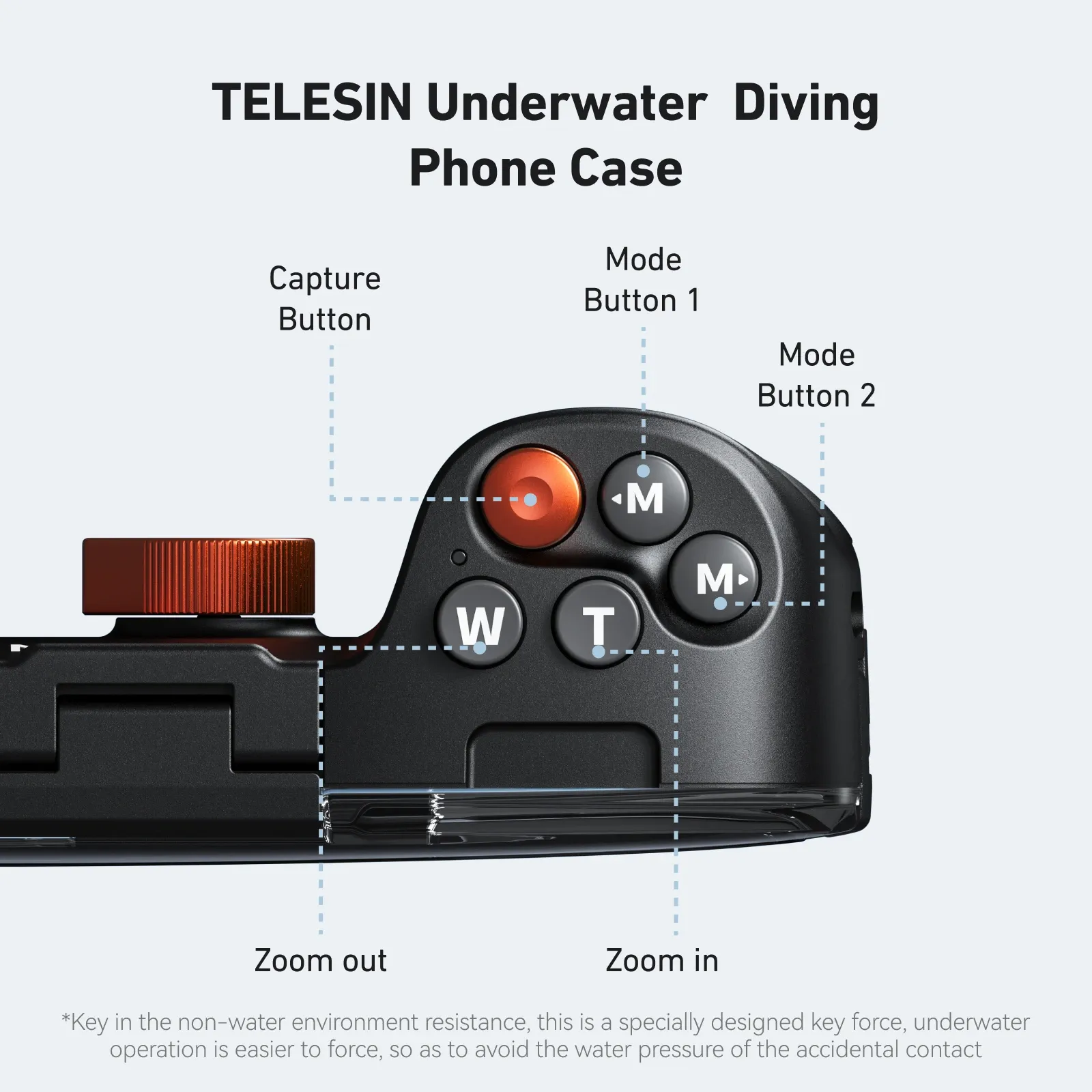 TELESIN Coque étanche universelle pour smartphone, boîtier de plongée avec poignée de stabilisation et télécommande 4