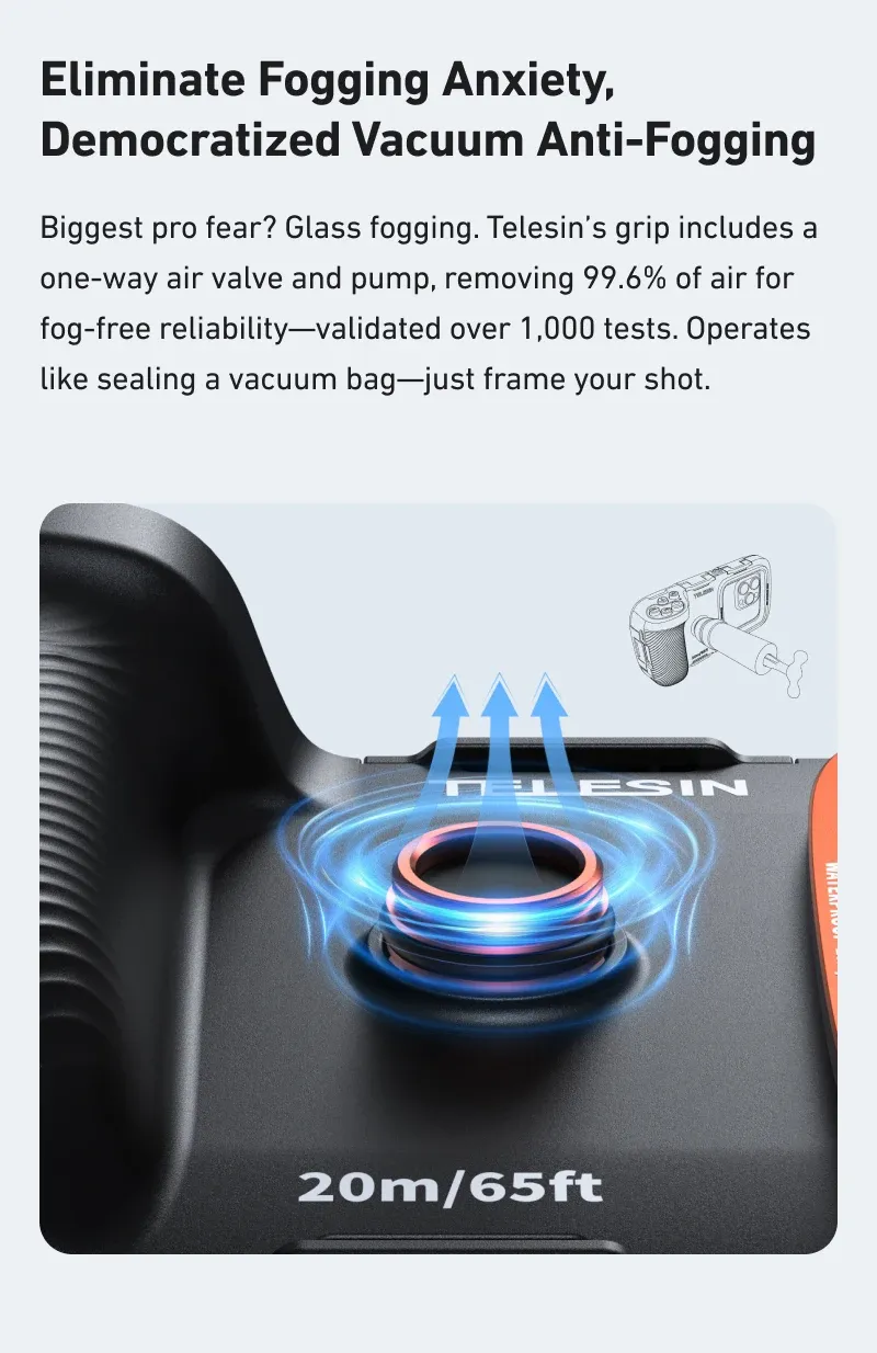 Étui de plongée TELESIN, ergonomie