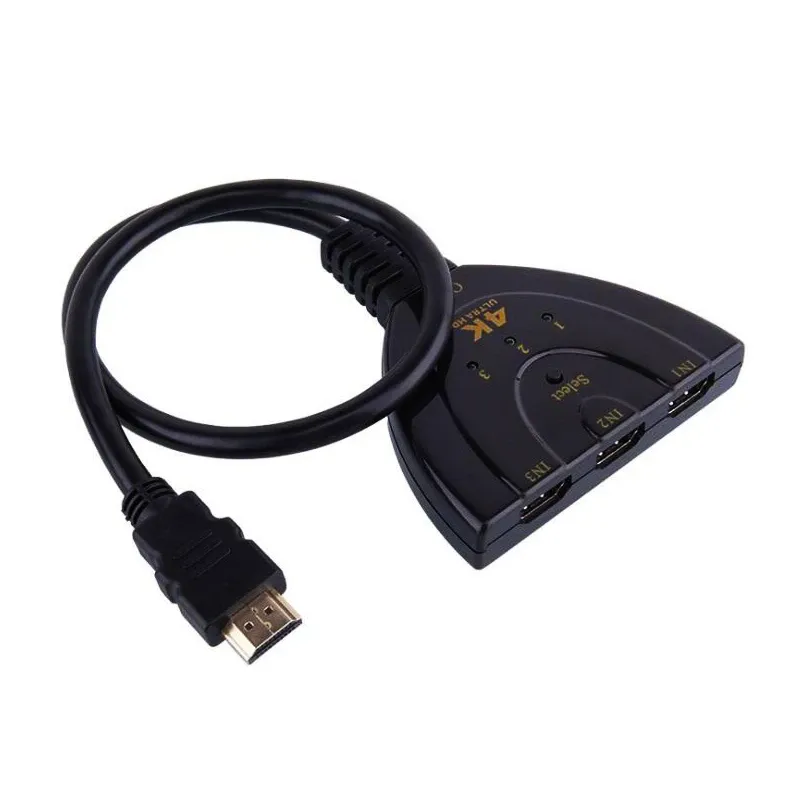Commutateur vidéo 4K 60Hz 3D Mini 3 ports HD, commutateur vidéo 4K@30/1080P, hub 3 entrées 1 sortie, câble pour DVD HDTV Xbox PS4

Wait, that's the French original. Here is the translation to English... no. Let me correct:

Commutateur vidéo HDMI 4K 60 Hz 3D, mini switch 3 ports, 3 entrées 1 sortie, compatible DVD, HDTV, Xbox et PS4 7
