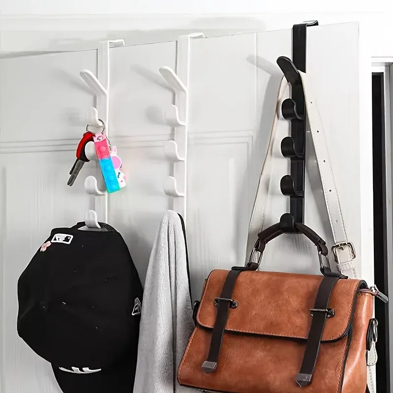 Crochets de porte (lot de 3) pour serviettes, manteaux et sacs à main, organisateur de placard 2