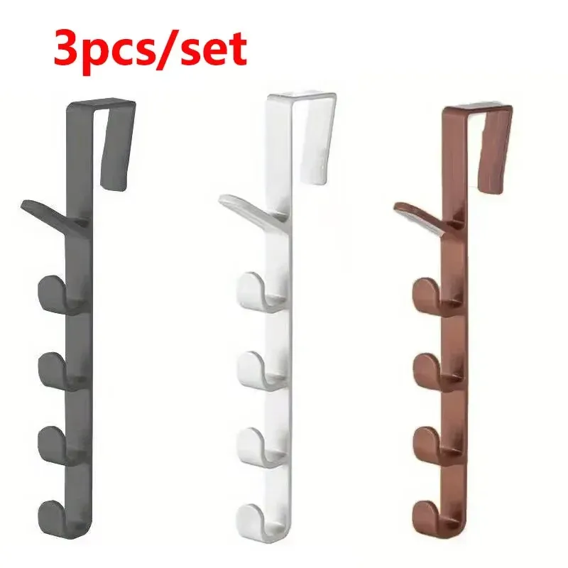 Crochets de porte (lot de 3) pour serviettes, manteaux et sacs à main, organisateur de placard 7