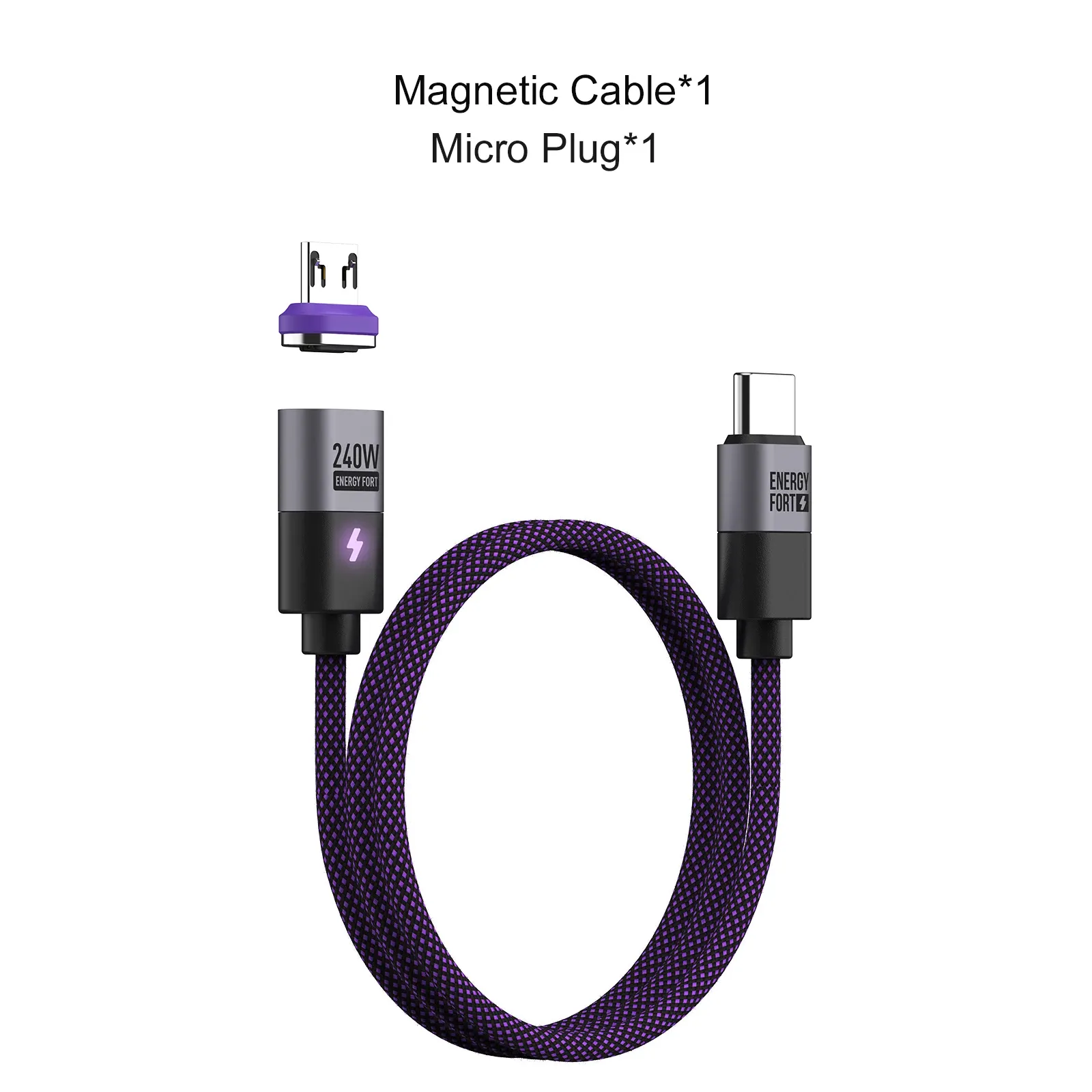 Câble de charge magnétique USB-C 240 W PD 3.1, USB-C vers USB-C/Micro USB, câble de charge rapide pour smartphone, ordinateur portable et tablette 9