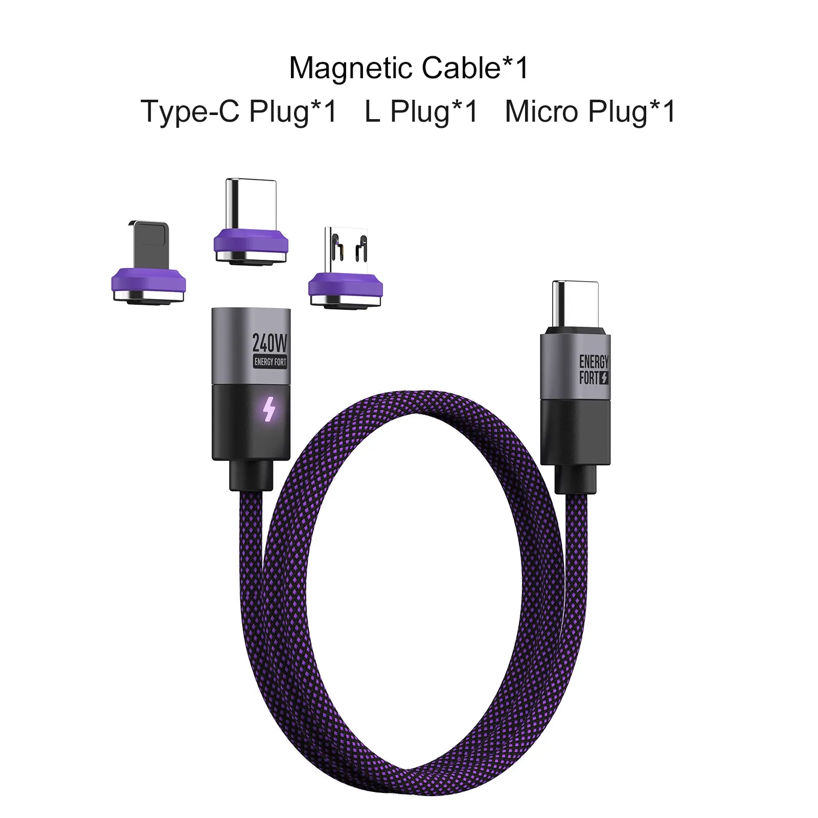 Câble de charge magnétique USB-C 240 W PD 3.1, USB-C vers USB-C/Micro USB, câble de charge rapide pour smartphone, ordinateur portable et tablette 11