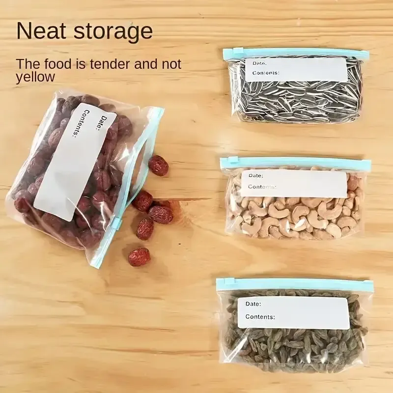 Lot de 45 sacs de conservation alimentaire en silicone, réutilisables et étanches, à fermeture zippée 3