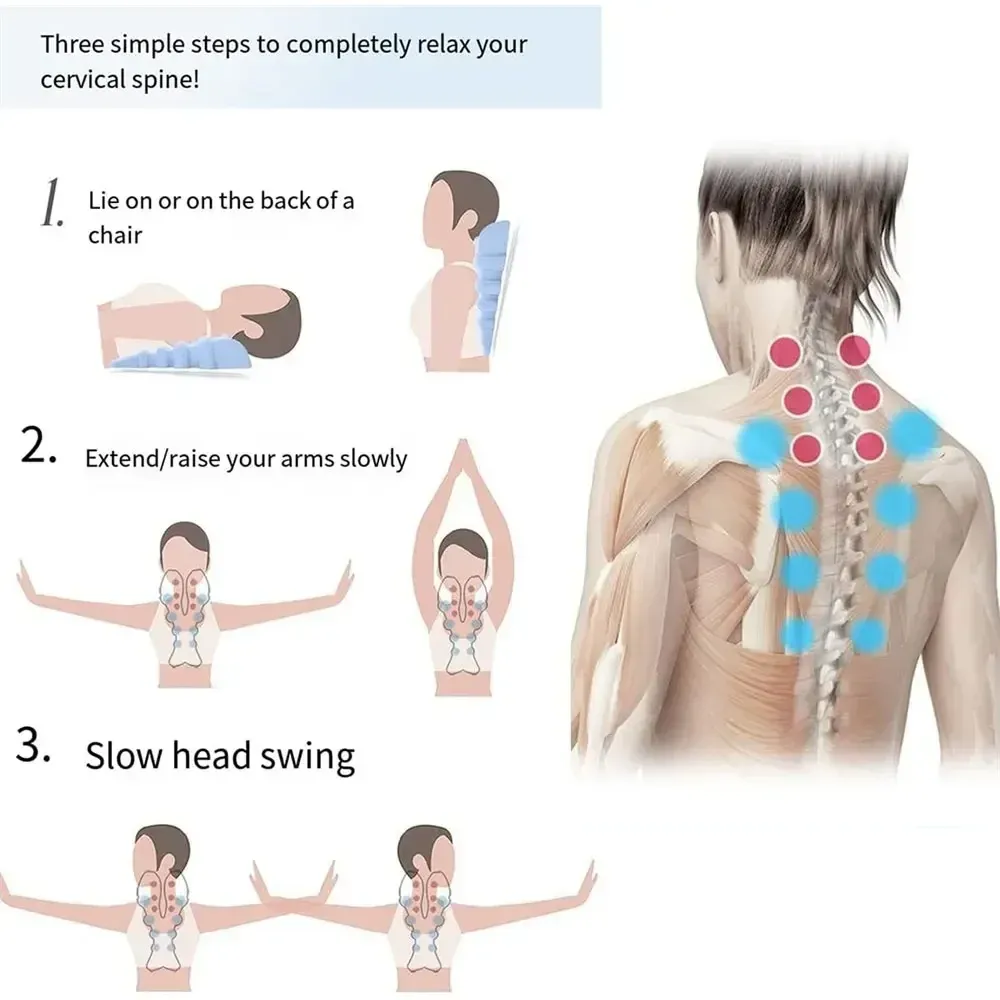 Appareil de traction cervicale et masseur de cou pour vertèbres cervicales, civière d'épaule et masseur de points de déclenchement, dispositif d'acupression pour la nuque 4