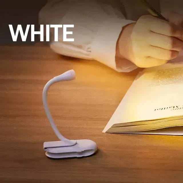 Lampe de lecture LED HPH rechargeable USB à pince, lumière nocturne à intensité variable et protection des yeux 7