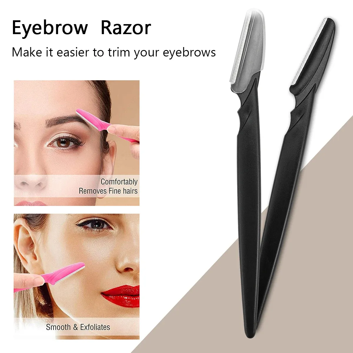 30 lames de rasoir à sourcils par bouteille, avec conteneur et tondeuse pour le visage, étui d'épilation sûr 4