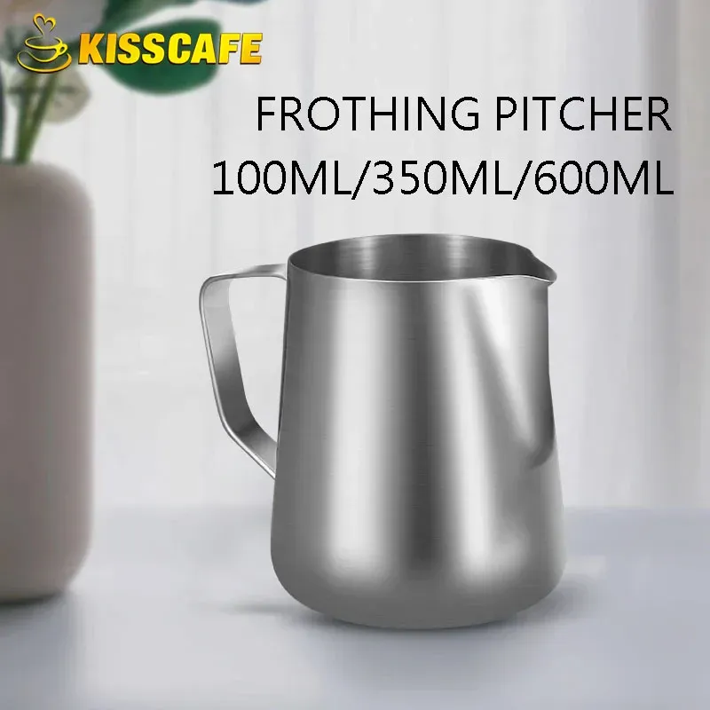 Pichet à mousser le lait en acier inoxydable, 100 ml, 350 ml et 600 ml, accessoire barista pour machine à expresso