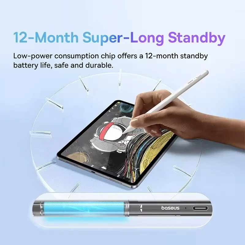 Stylet Lite avec LED pour Apple iPad, rejet de paume, design magnétique, stylet tactile pour iPad Pro 2018-2023 4