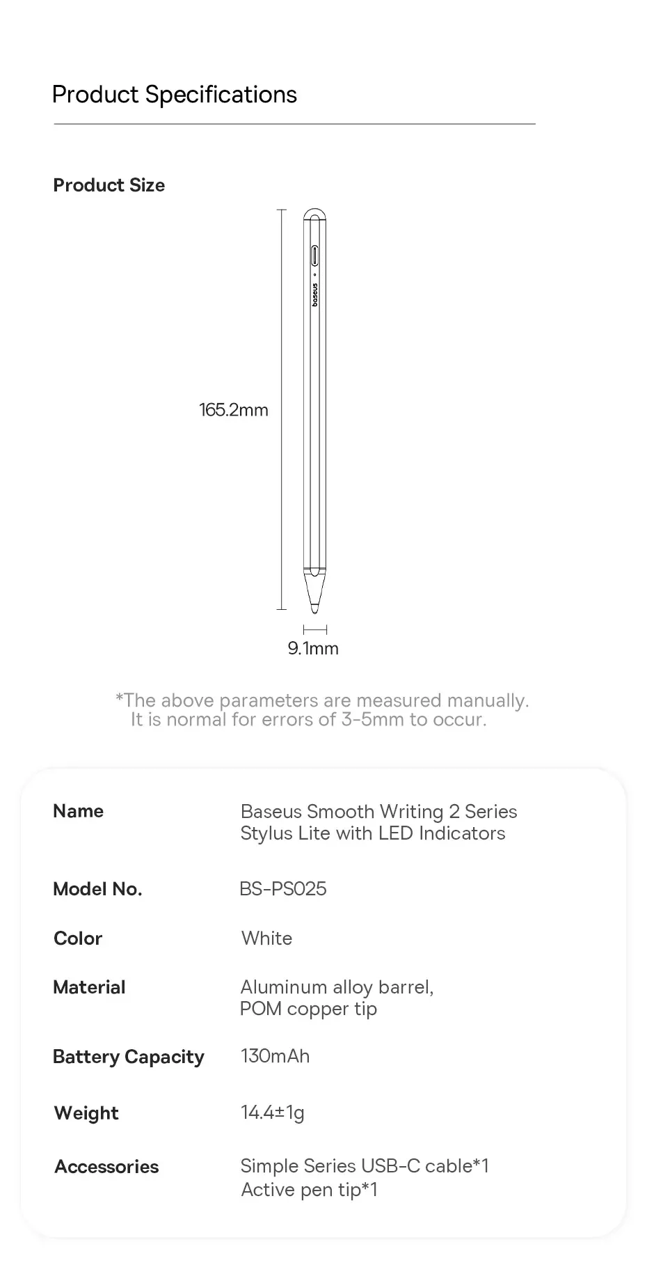 Stylet Lite avec LED pour iPad, confort d'utilisation