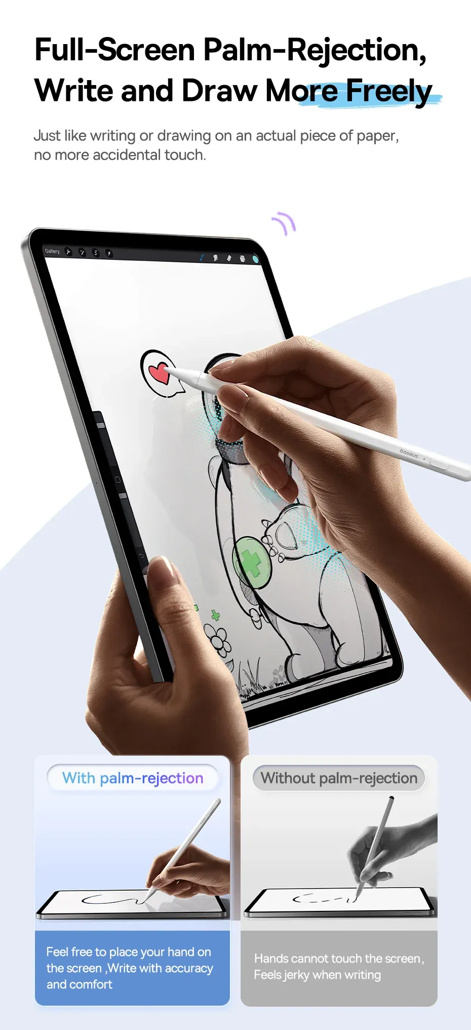 Stylet Lite avec LED pour iPad, finition et ergonomie