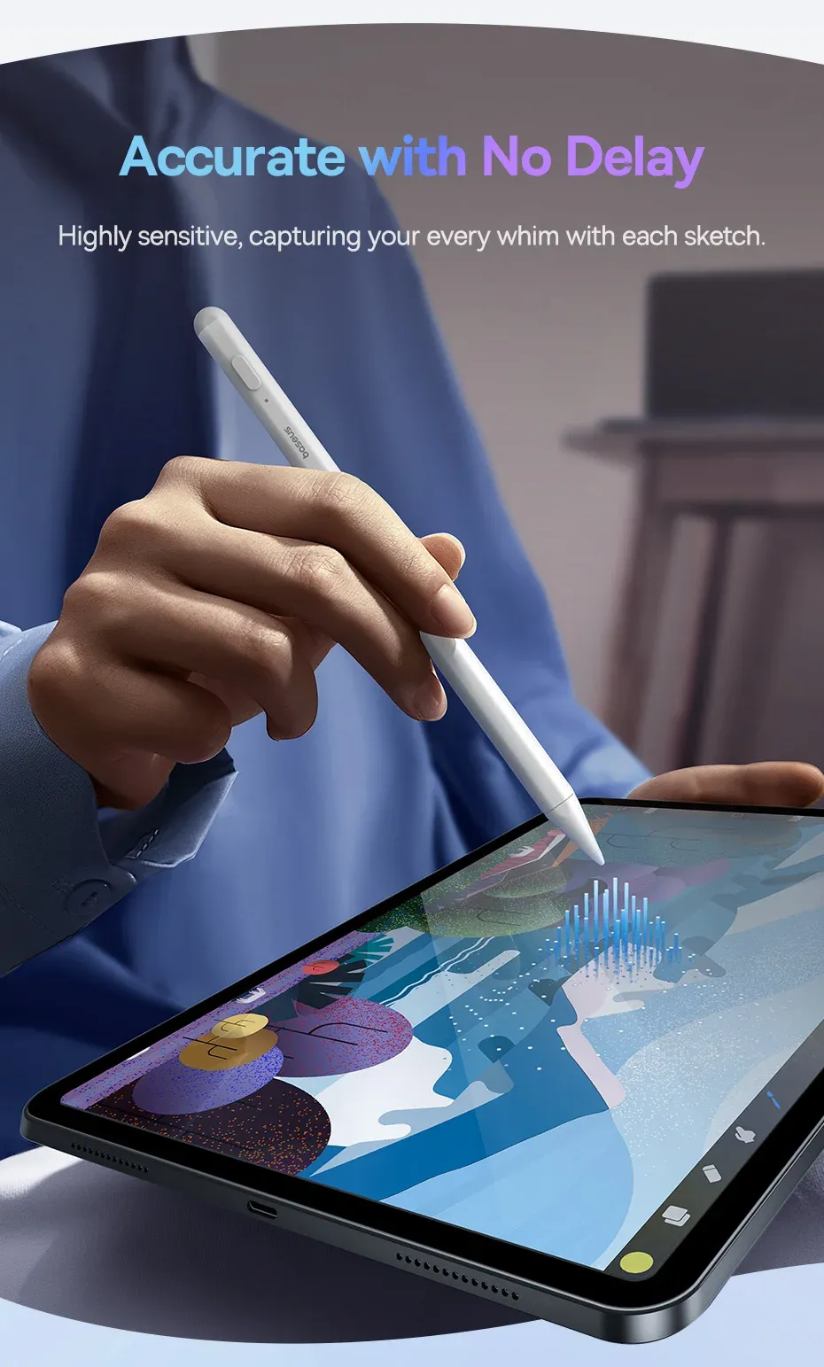 Stylet Lite avec LED pour iPad, éclairage LED en fonctionnement