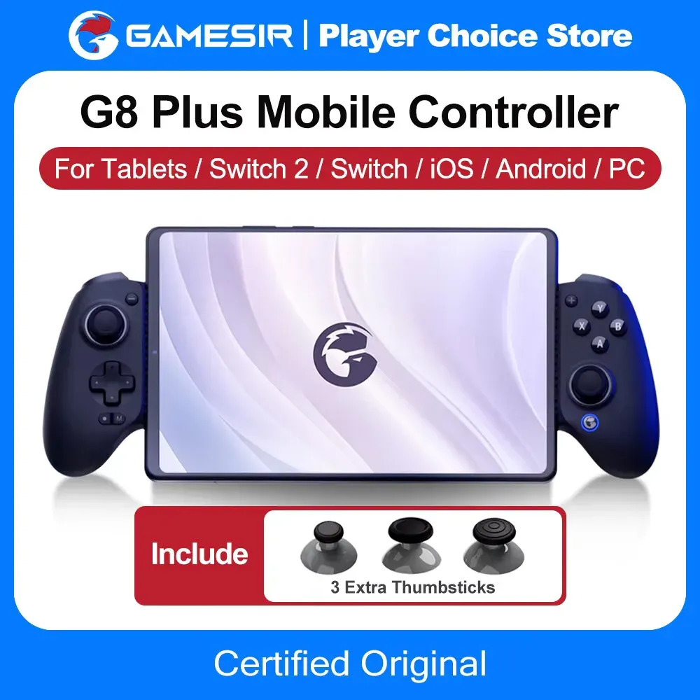 Manette de jeu GameSir G8 Plus pour Nintendo Switch 2, Switch, Steam, PC, iOS et Android, avec joysticks à effet Hall et gâchettes analogiques