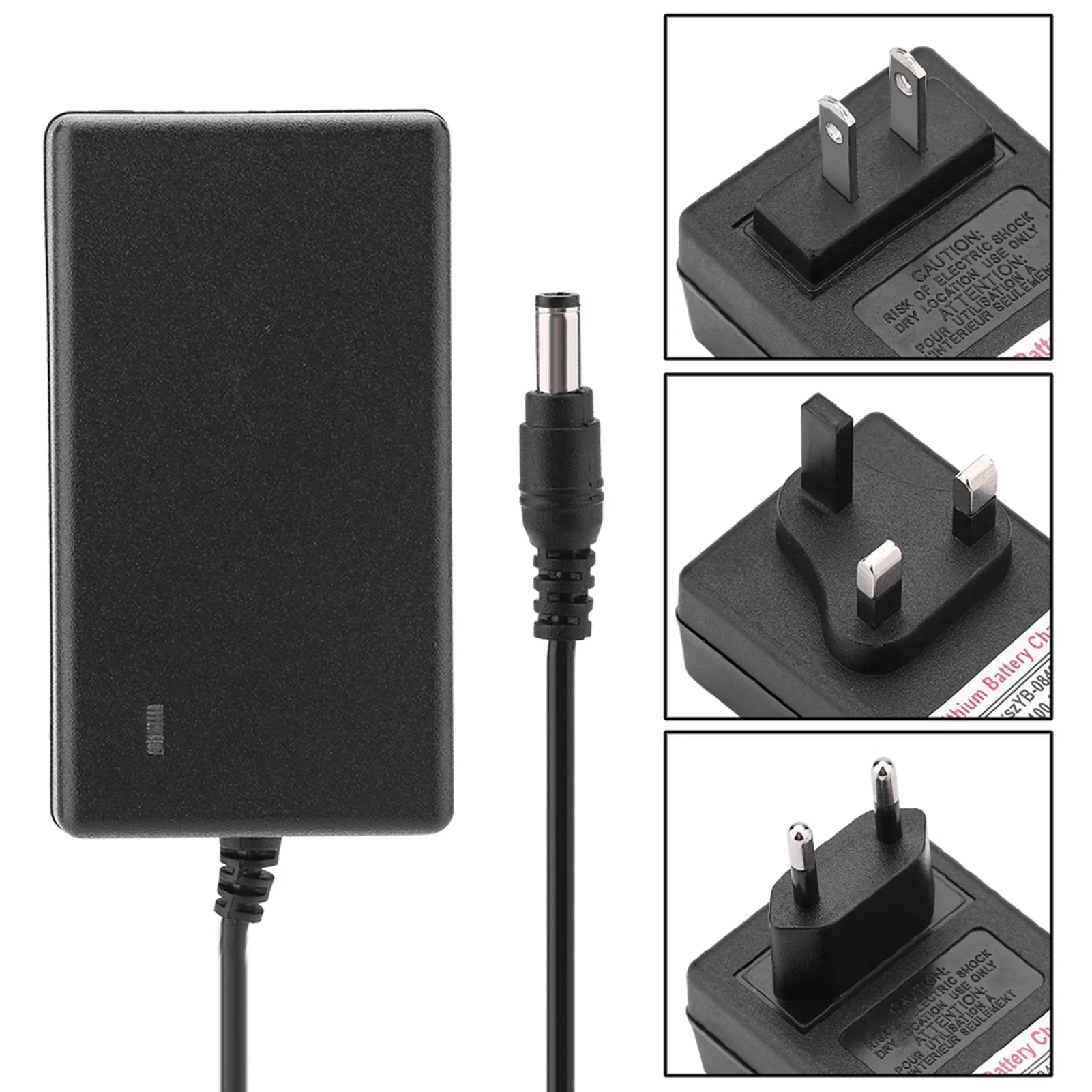 Chargeur de batterie lithium-ion, entrée CA 100-240 V, sortie CC 21 V, adaptateur secteur, charge sécurisée, fiche UK 3