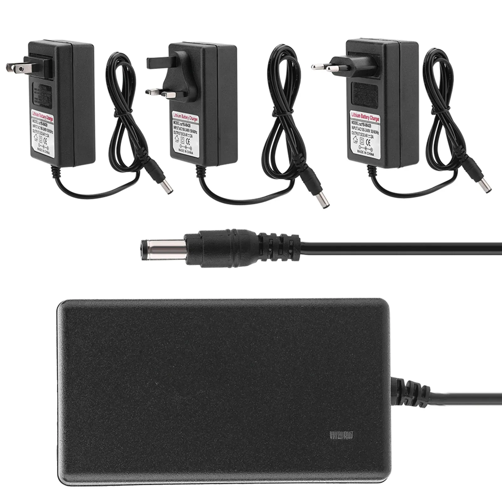 Chargeur de batterie lithium-ion, entrée CA 100-240 V, sortie CC 21 V, adaptateur secteur, charge sécurisée, fiche UK 4