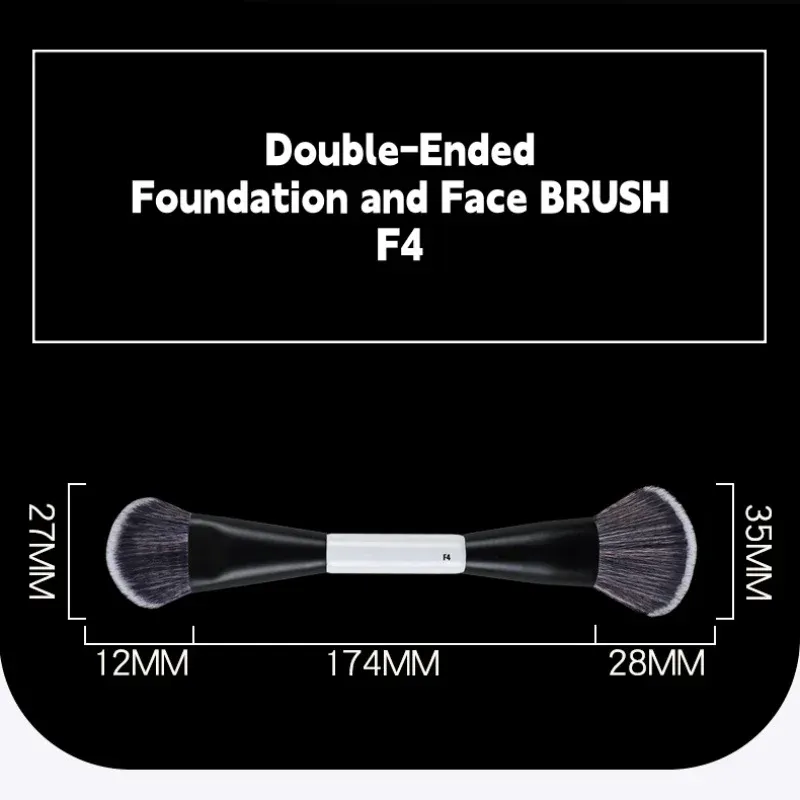 Pinceau de maquillage double embout pour fond de teint, poudre, blush et contour, avec emballage en boîte 3