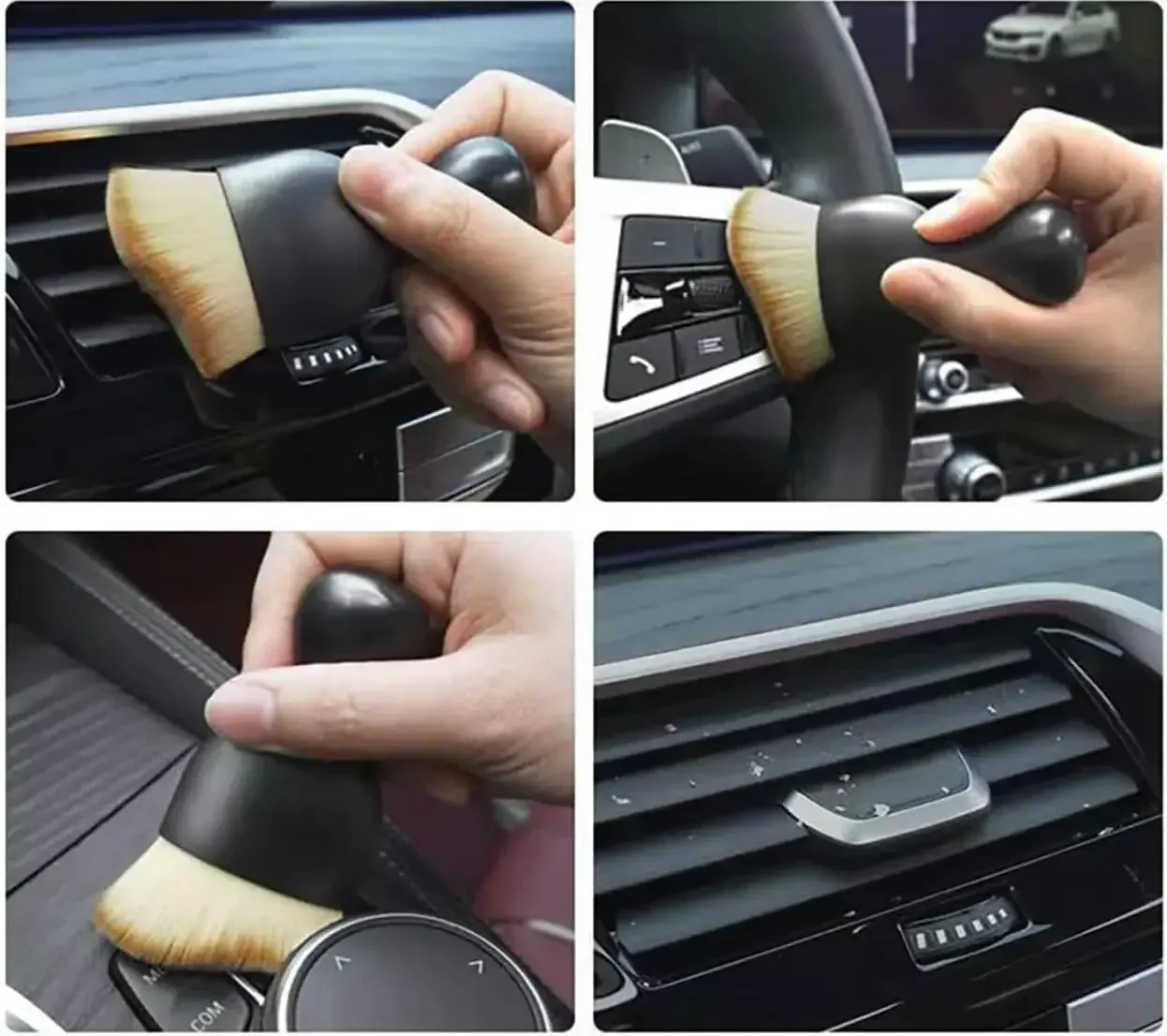 Brosse de nettoyage à poils doux pour intérieur de voiture, idéale pour aérateurs et fentes 2