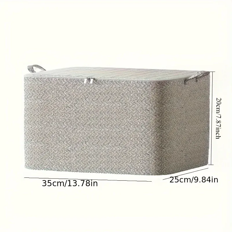Grande boîte de rangement pliable avec couvercle en tissu non tissé robuste, idéale pour sous le lit, l'armoire et les déplacements – 1 pièce 7
