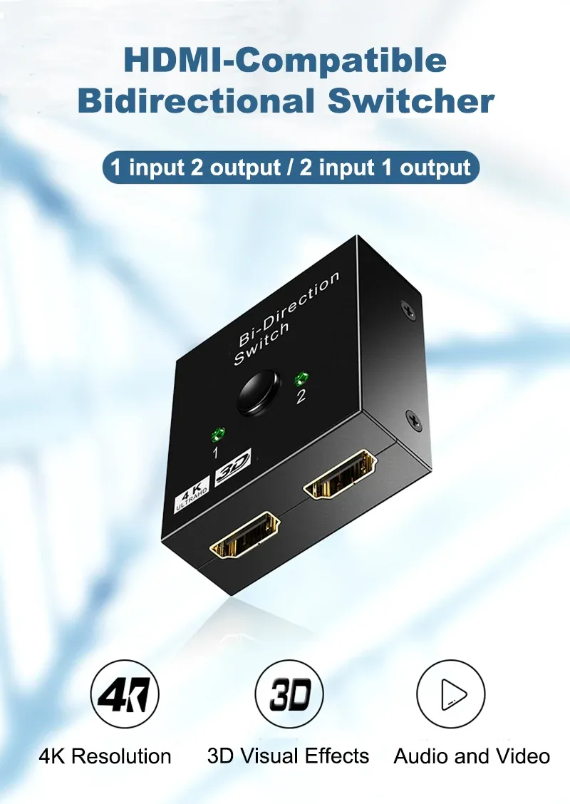 Commutateur HDMI bidirectionnel offrant une image claire en haute définition