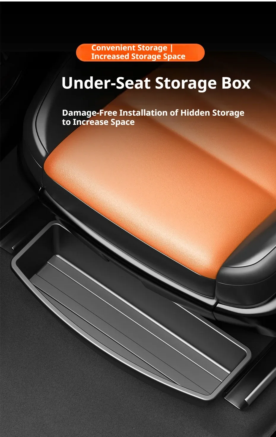 Boîte de rangement sous siège, universelle pour voiture, amovible, organisateur pour accessoires et gadgets 7
