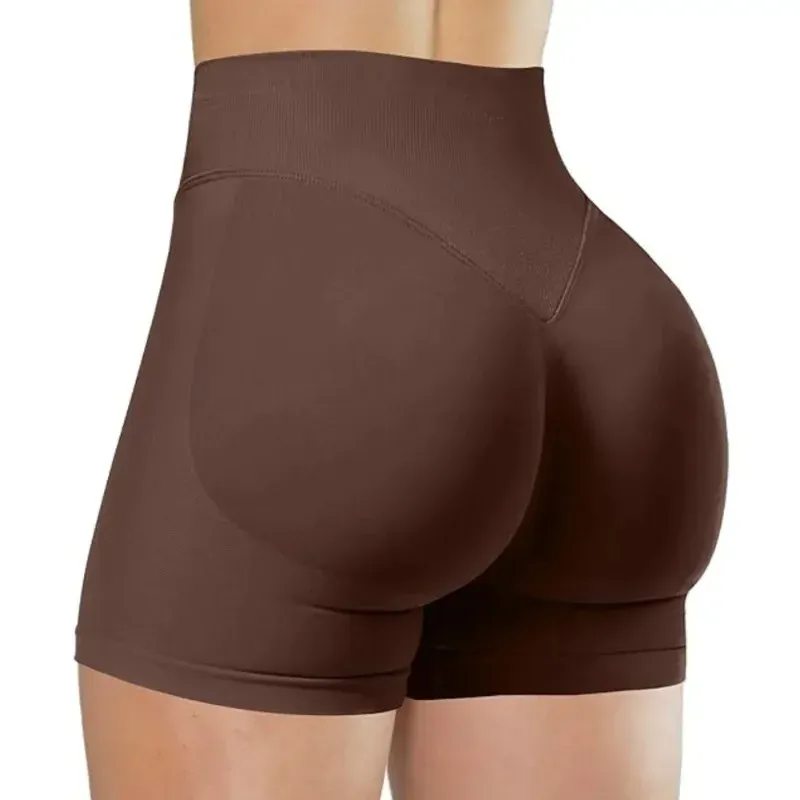 Short de yoga taille haute pour femme, legging de course et de fitness uni et élastique, idéal pour l'été - Image 1