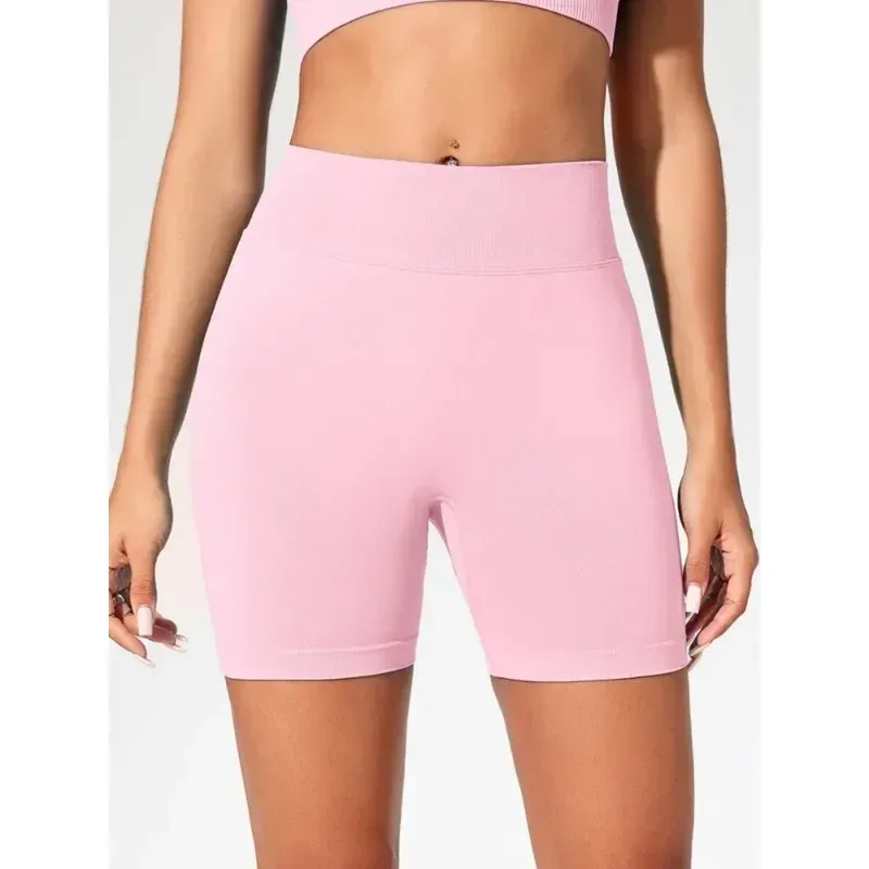 Short de yoga taille haute pour femme, legging de course et de fitness uni et élastique, idéal pour l'été 3